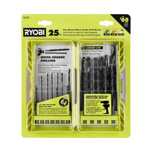 25 PC. BLACK OXIDE HEX SHANK DRILL BITS
